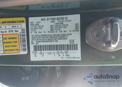 2023 Ford Bronco Sport Badlands from USA, damaged, VIN 3FMCR9D98PRE37184